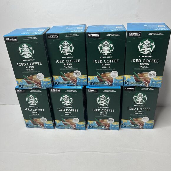Starbucks Other - Starbucks Vanilla Iced Coffee Blend K Cup Keurig 10 ct Lot Of 8 Best By 6/2025